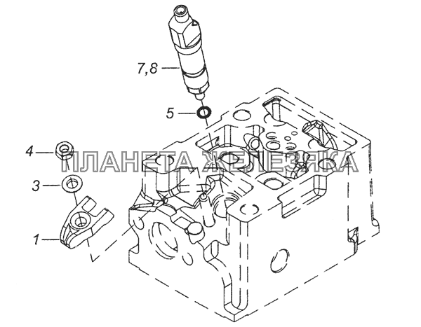 740.51-1112000-90 Установка форсунки КамАЗ-6520 (Euro-2, 3)